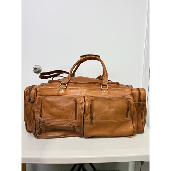 Colombian Top-Grain Leather 20" Duffel Bag w/ Shoulder Strap, Duffle - Picture 2 of 16